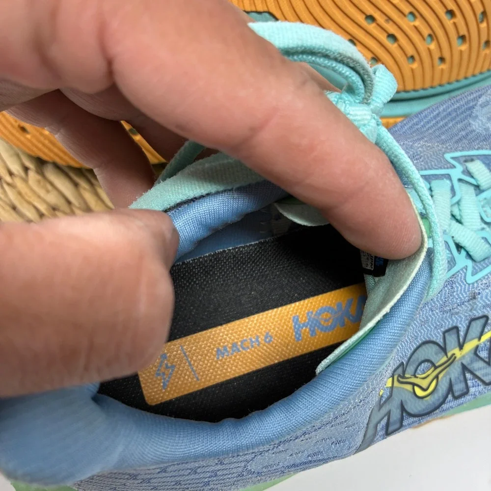 Hoka‎ Mach 6 Blue Green Running Shoes Sneakers Womens Size 6 Casual Athletic Gym